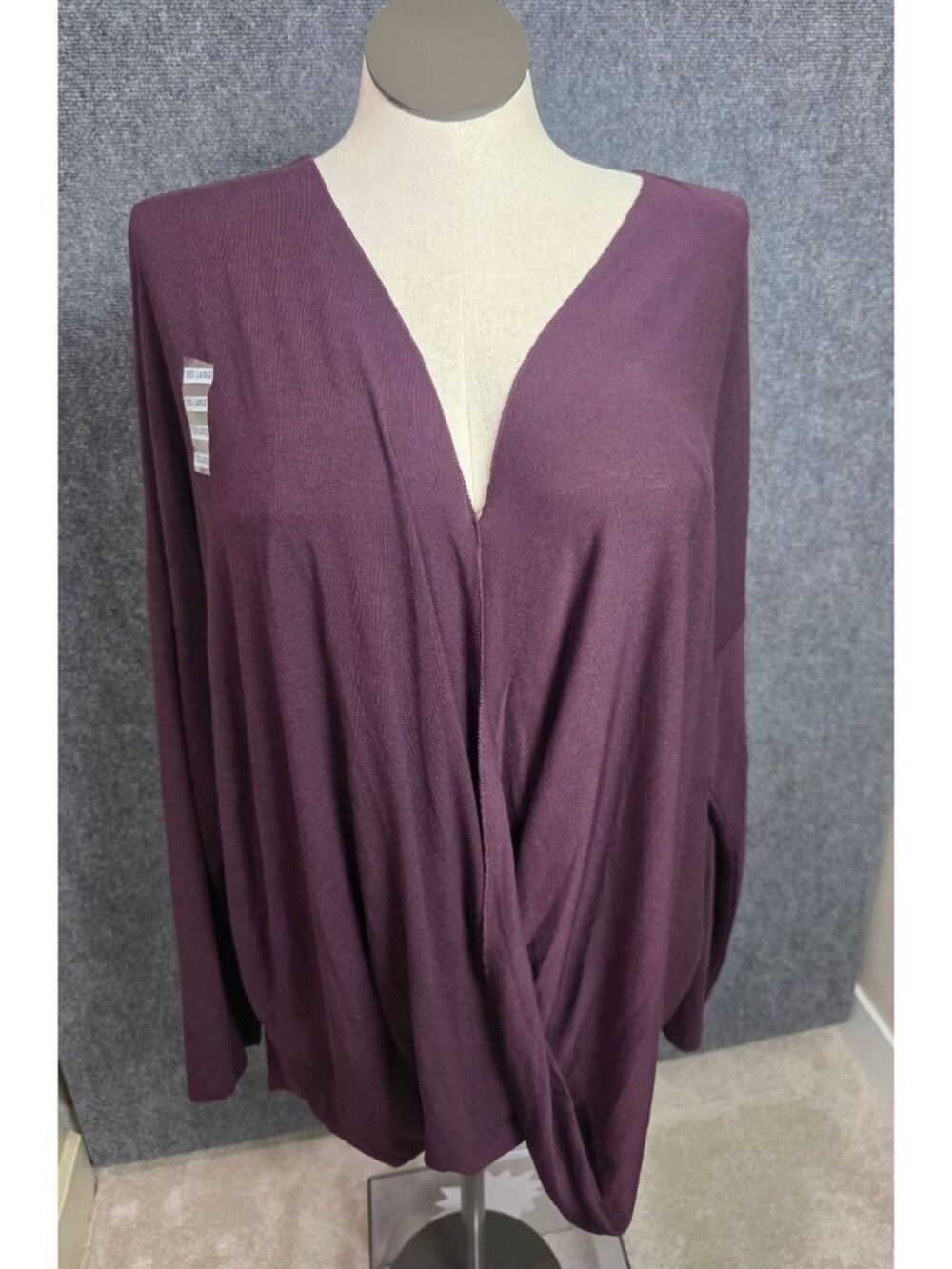 A Beautiful Soul Purple Long Sleeve Front Knot Cardigan 3XL